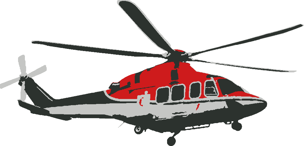 Helicopter stencil, painted in 3 colors