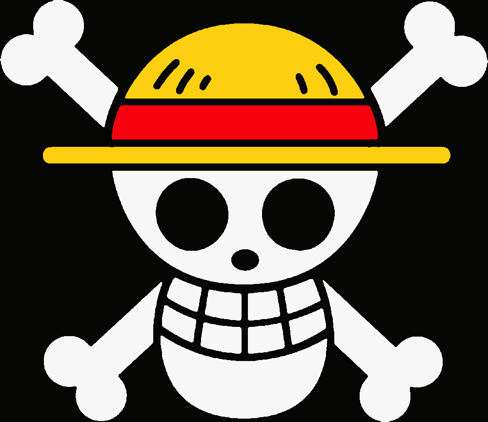 Straw Hat Crew Logo stencil, painted in 4 colors