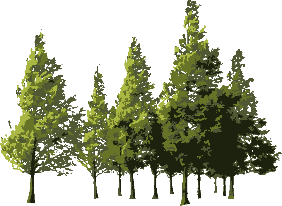 Forest stencil, painted in 4 colors