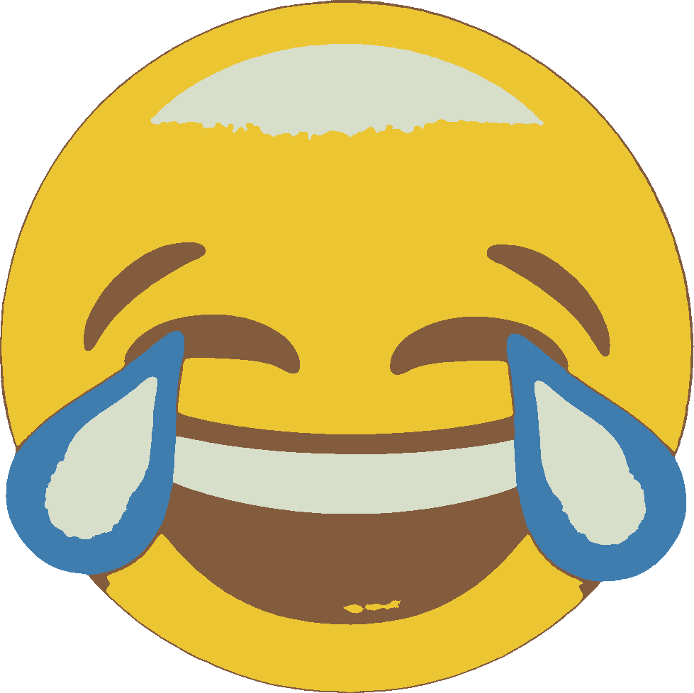 Face with Tears of Joy Emoji stencil, painted in 4 colors