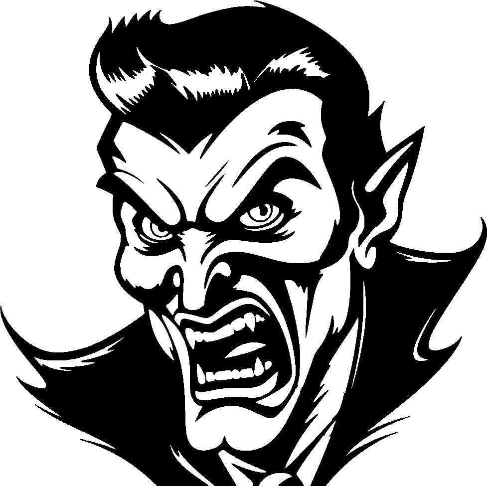 Vampire stencil, painted as a single layer