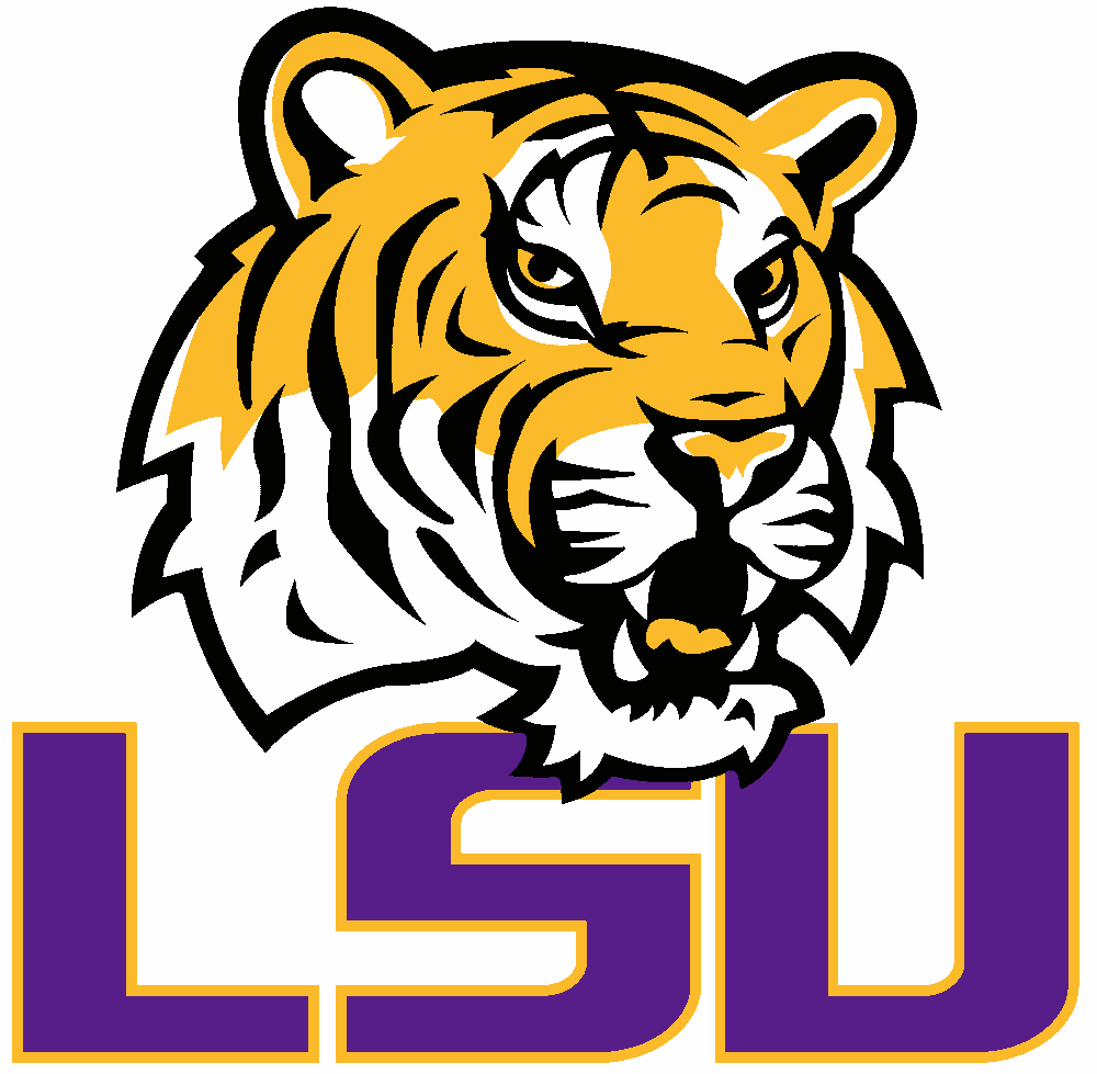 LSU stencil, painted in 4 colors