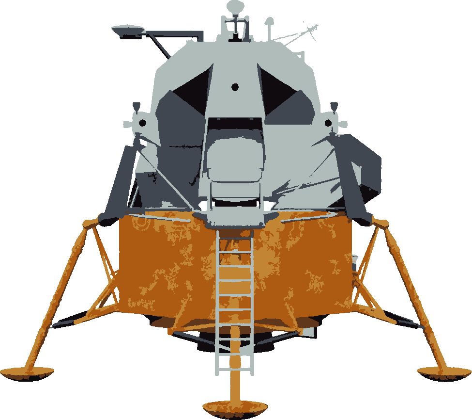 Lunar Module stencil, painted in 6 colors