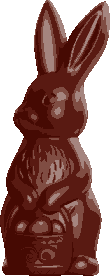 Chocolate Easter Bunny stencil, painted in 4 colors