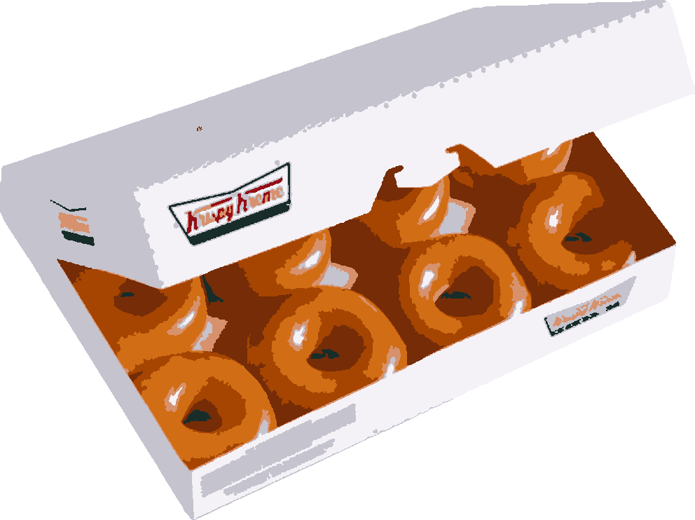 Krispy Kreme stencil, painted in 8 colors