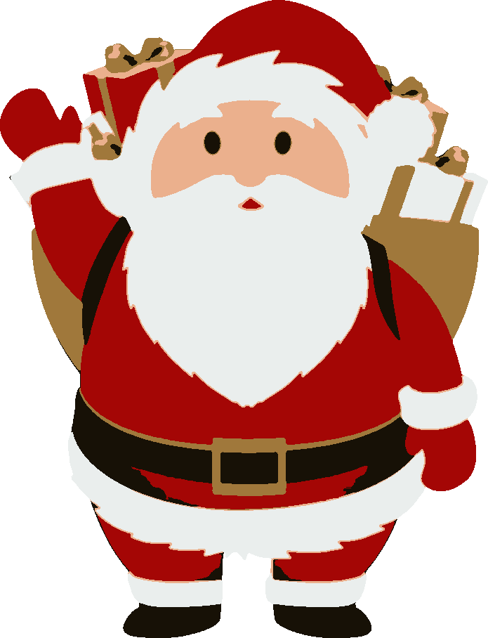 Santa Claus with Pack stencil, painted in 5 colors