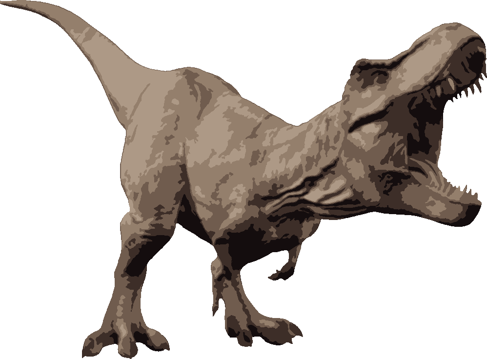 Tyrannosaurus Rex stencil, painted in 5 colors