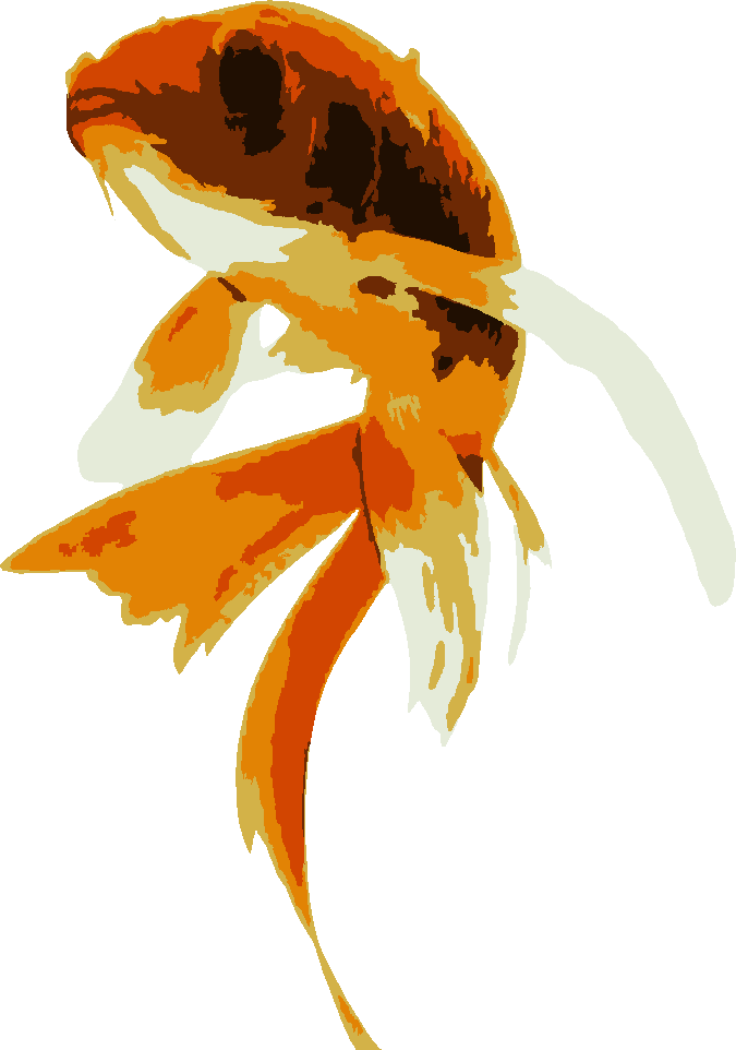 Goldfish stencil, painted in 6 colors