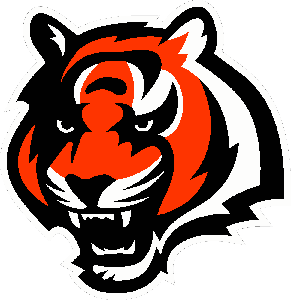 Cincinnati Bengals – Tiger Head Logo stencil, painted in 3 colors