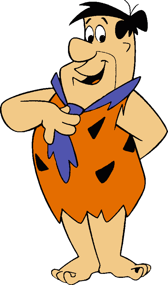 Fred Flintstone stencil, painted in 4 colors