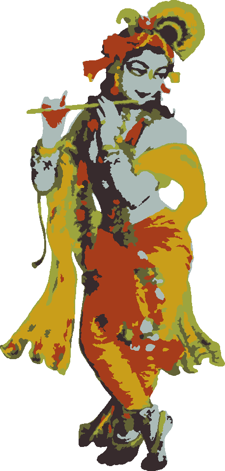 Krishna stencil, painted in 6 colors