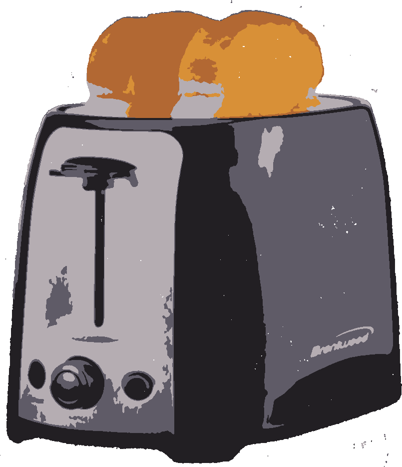 Vintage Toaster stencil, painted in 5 colors