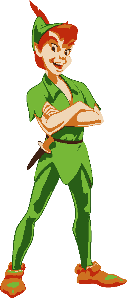 Peter Pan stencil, painted in 6 colors