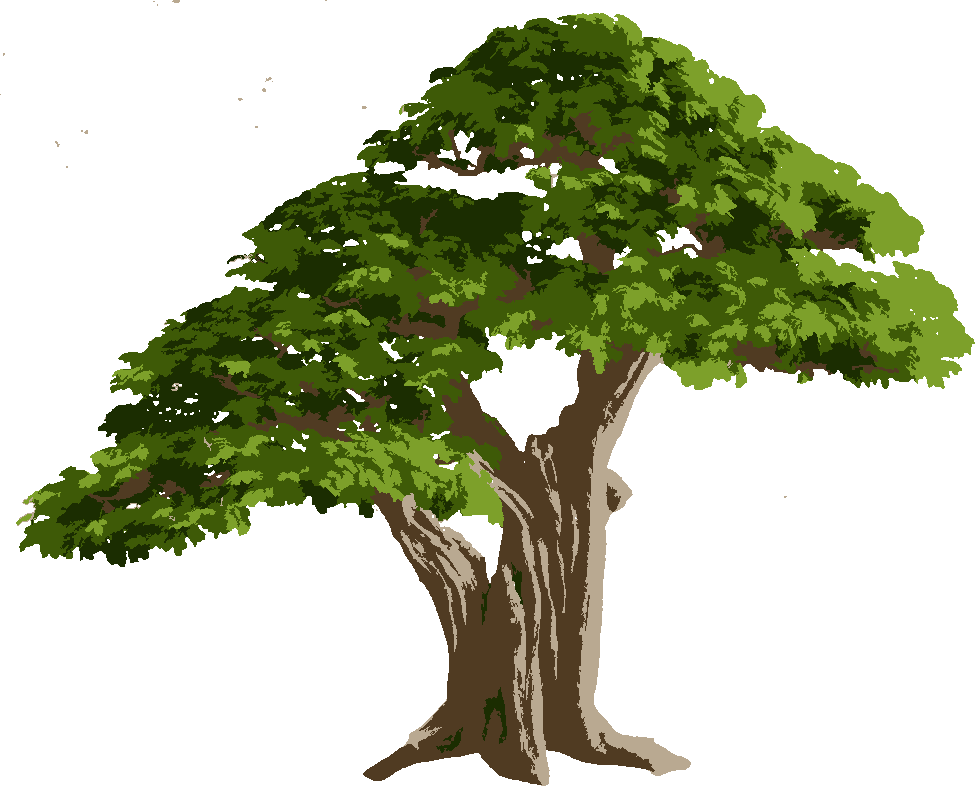 Bonsai stencil, painted in 5 colors