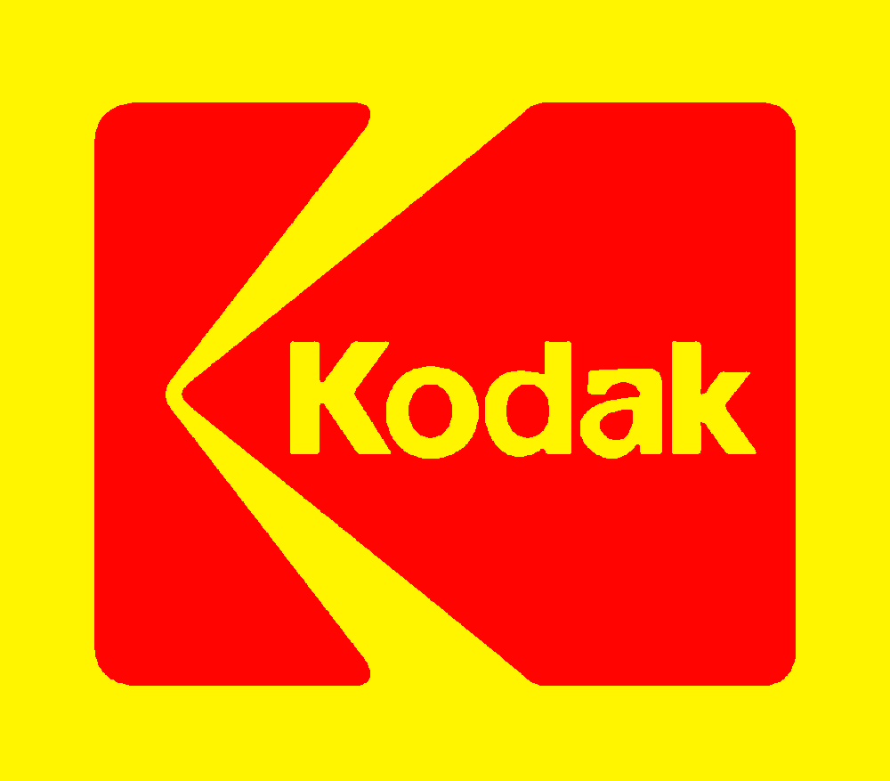 Kodak Logo stencil, painted in 2 colors