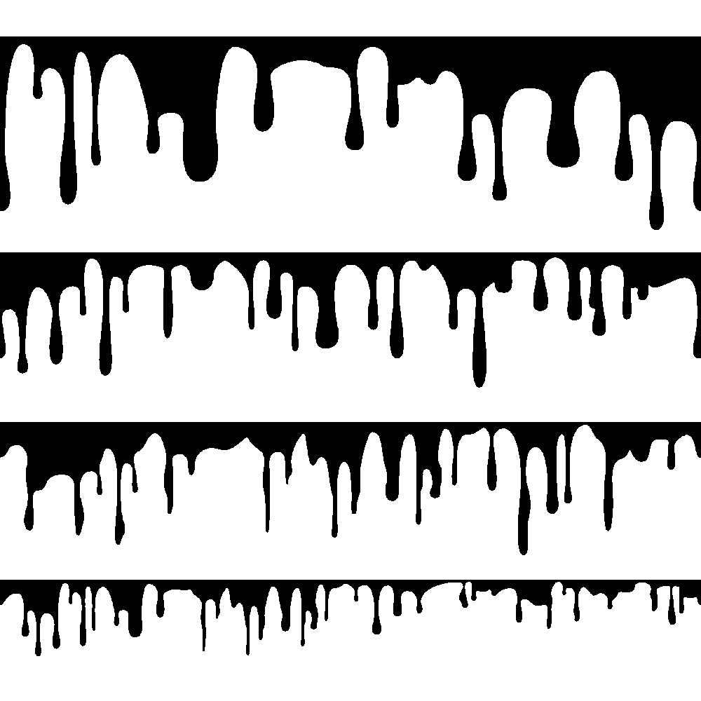 Paint drips stencil, painted as a single layer
