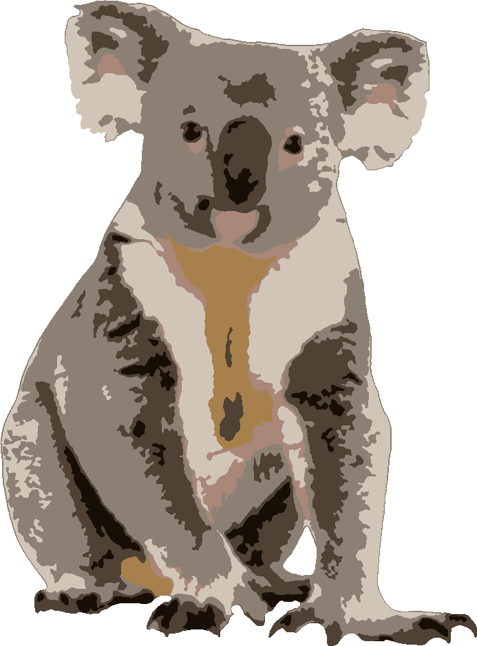 Koala stencil, painted in 6 colors