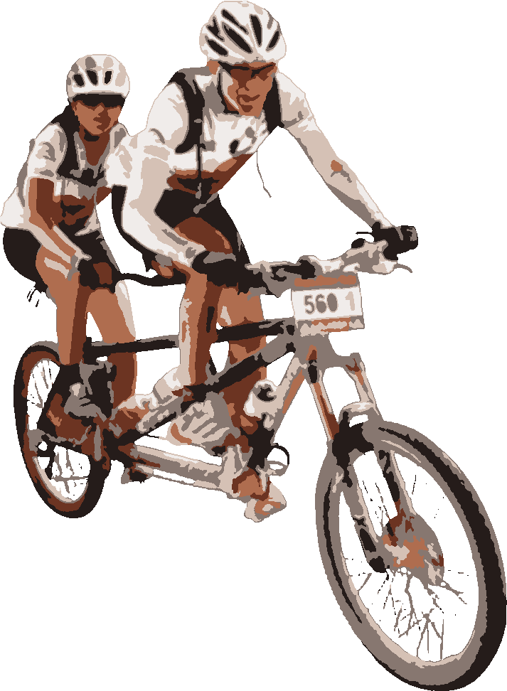 Tandem Bicycle stencil, painted in 6 colors