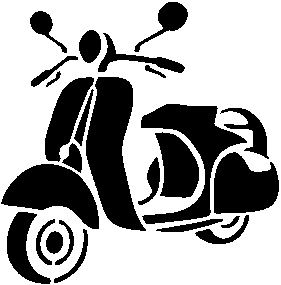 Vintage Scooter stencil, painted as a single layer