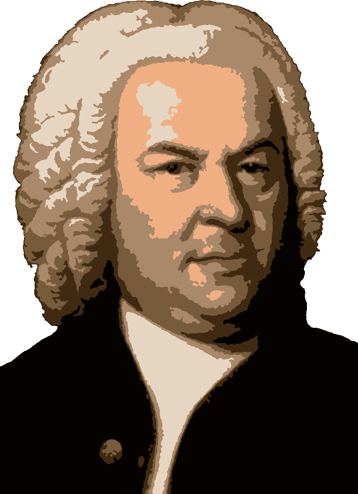 Johann Sebastian Bach stencil, painted in 6 colors