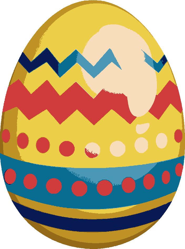 Easter Egg stencil, painted in 8 colors
