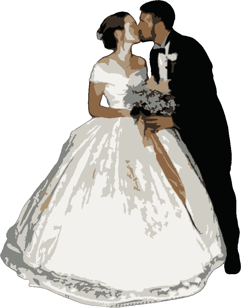 Kiss the Bride stencil, painted in 7 colors