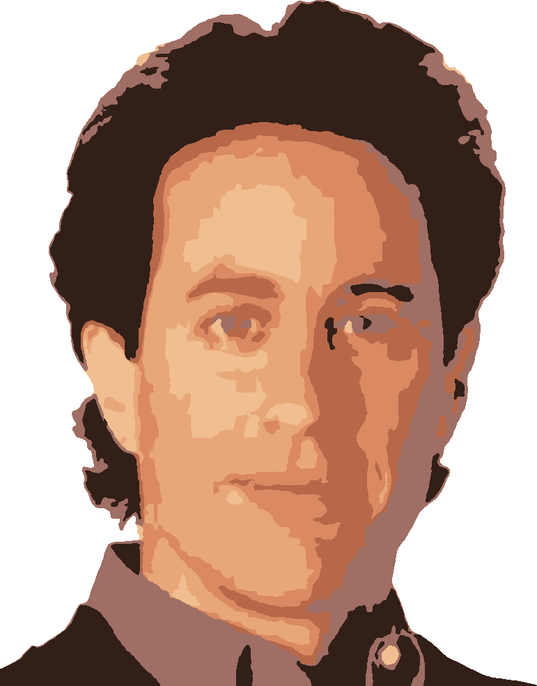 Seinfeld stencil, painted in 6 colors