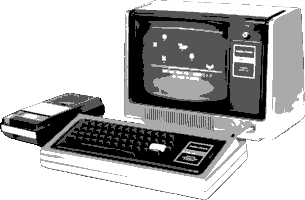 TRS-80 stencil, painted in 4 grays