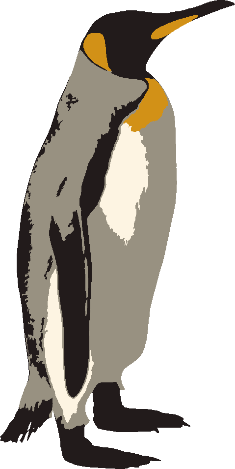 Penguin stencil, painted in 4 colors