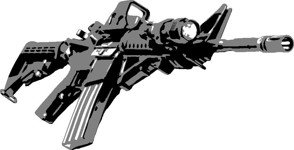 AR-15 stencil, painted in 3 grays