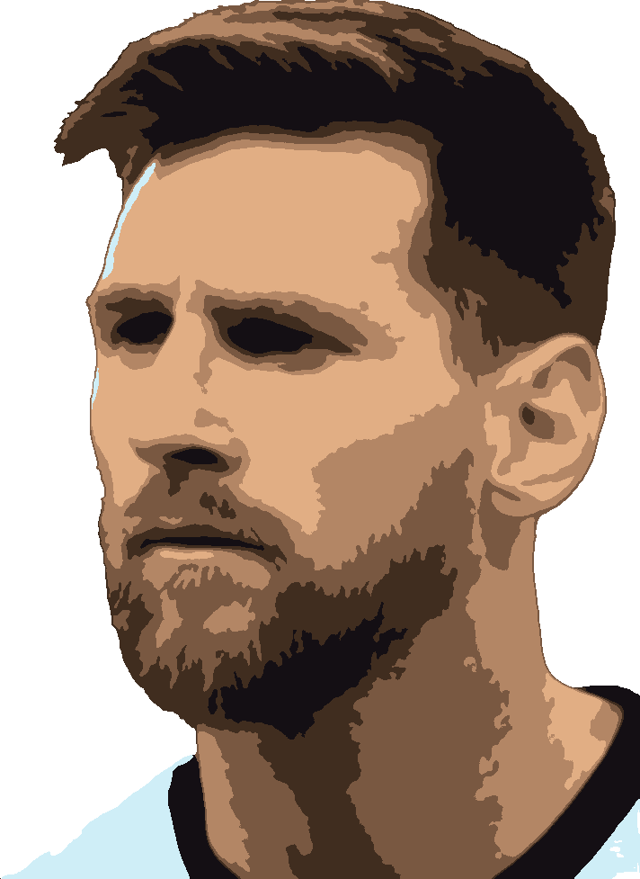 Lionel Messi stencil, painted in 6 colors