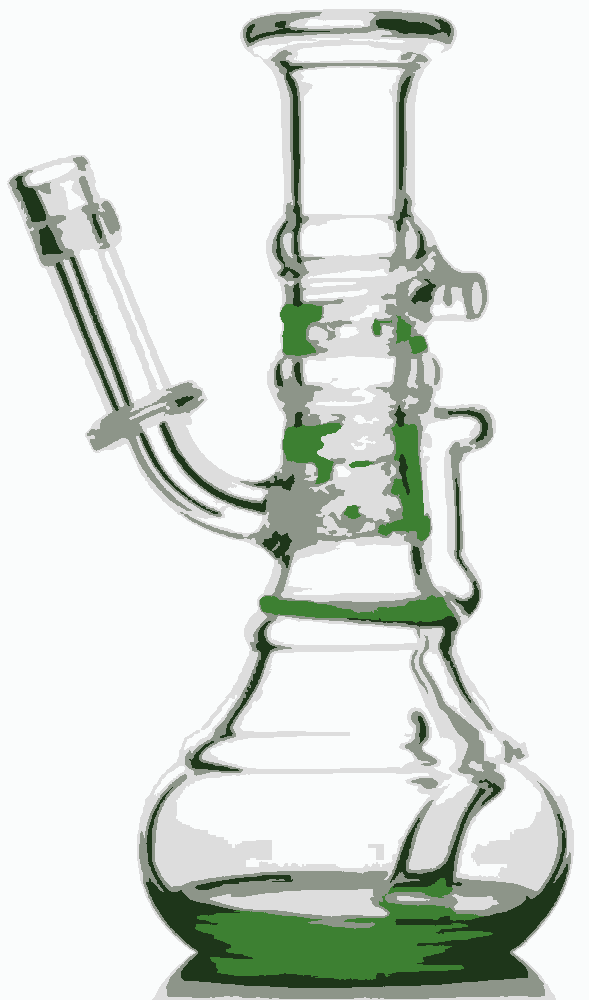 Bong stencil, painted in 5 colors