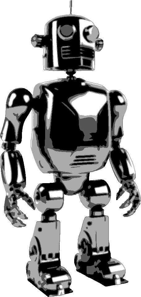 RUR Robot stencil, painted in 4 grays