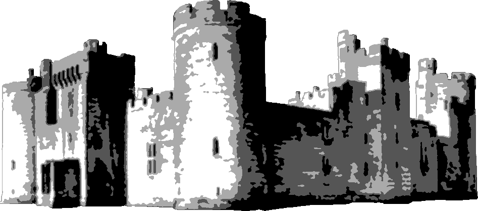 Castle stencil, painted in 4 grays