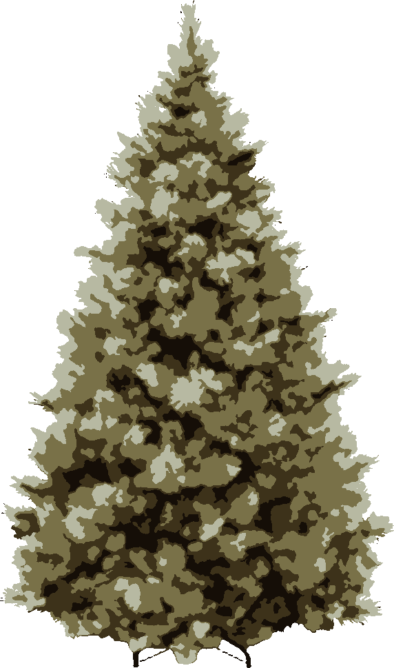 Christmas Tree stencil, painted in 4 colors