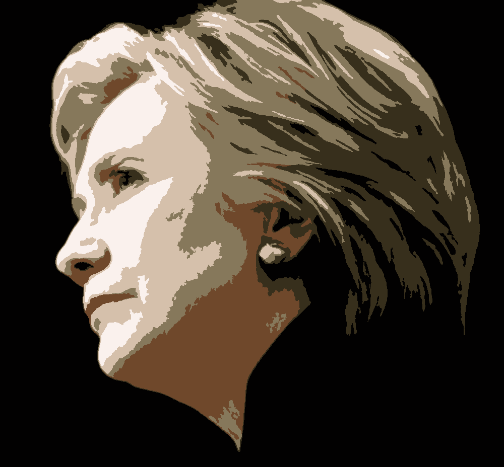 Hillary Clinton stencil, painted in 6 colors