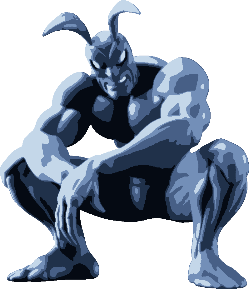 The Tick stencil, painted in 5 colors