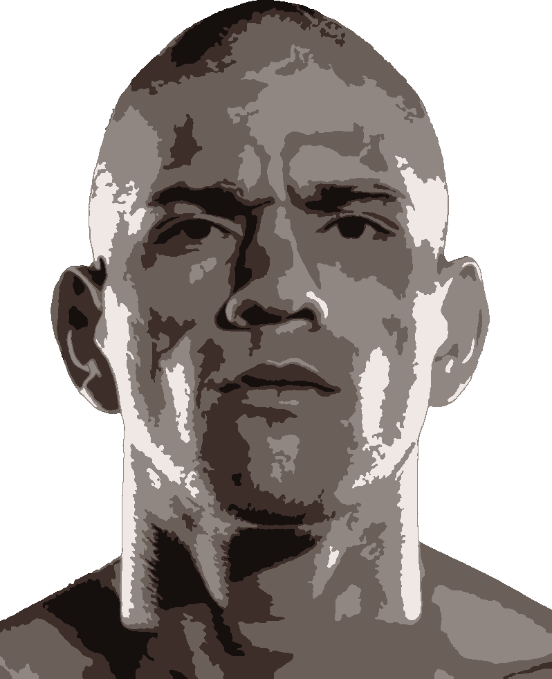 Alex Pereira stencil, painted in 5 colors
