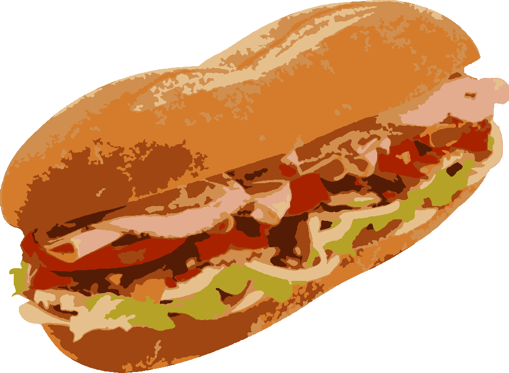 Sandwich stencil, painted in 8 colors