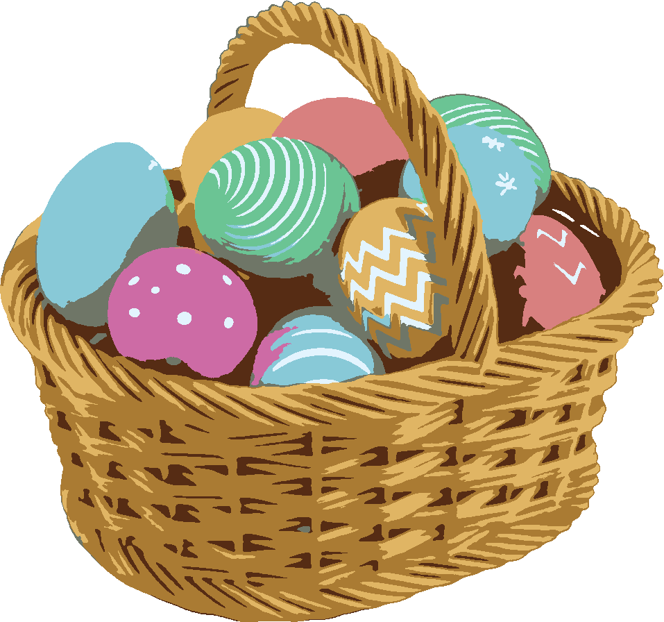 Easter Basket stencil, painted in 9 colors