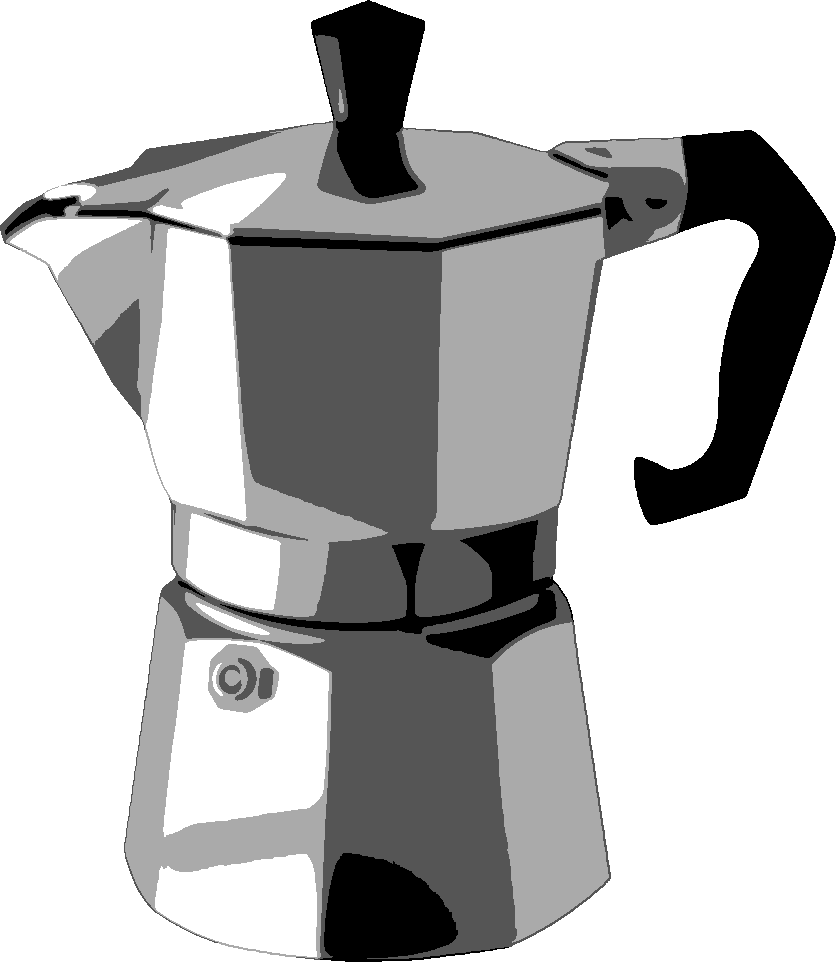 Moka stencil, painted in 4 grays