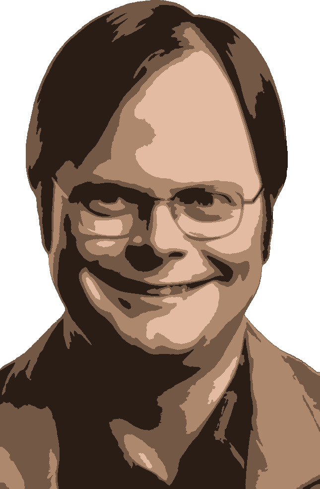 Dwight Schrute stencil, painted in 4 colors