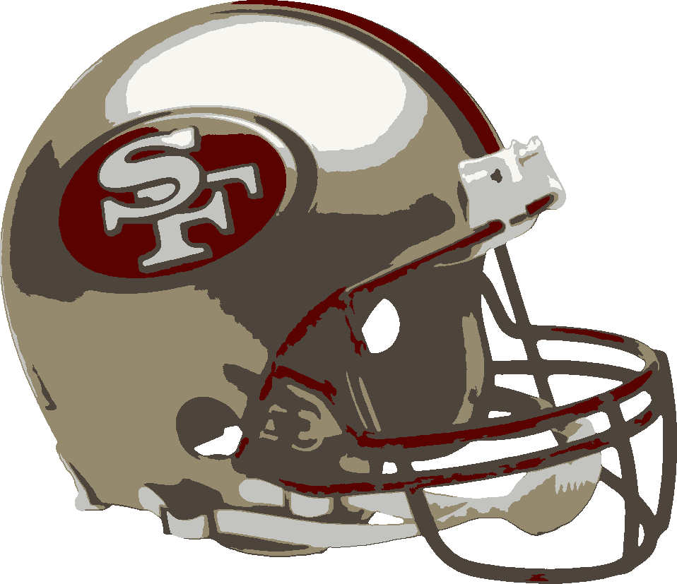 49ers Helmet stencil, painted in 5 colors