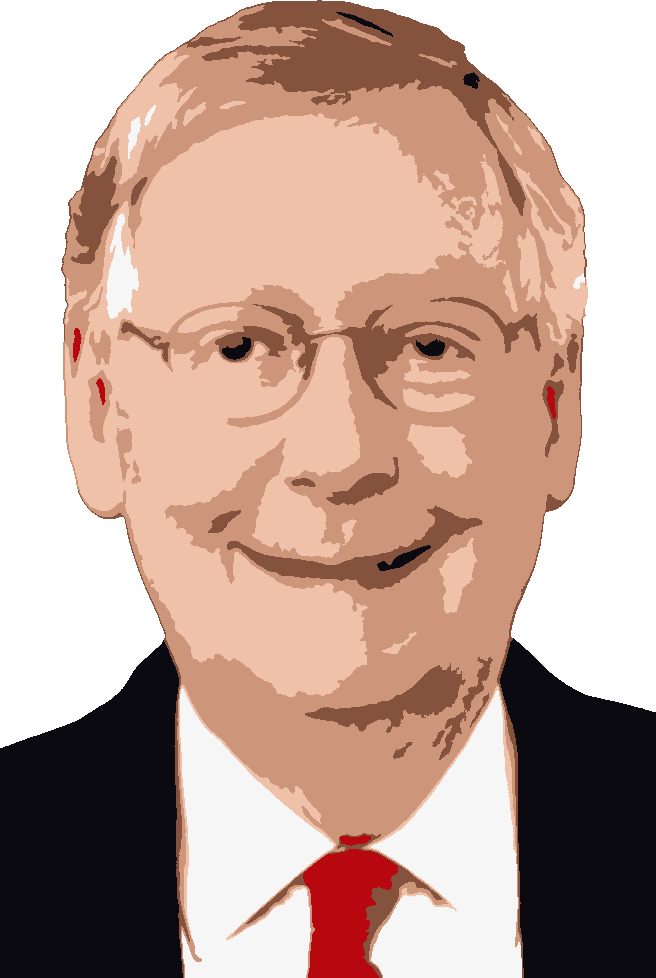 Mitch McConnell stencil, painted in 6 colors