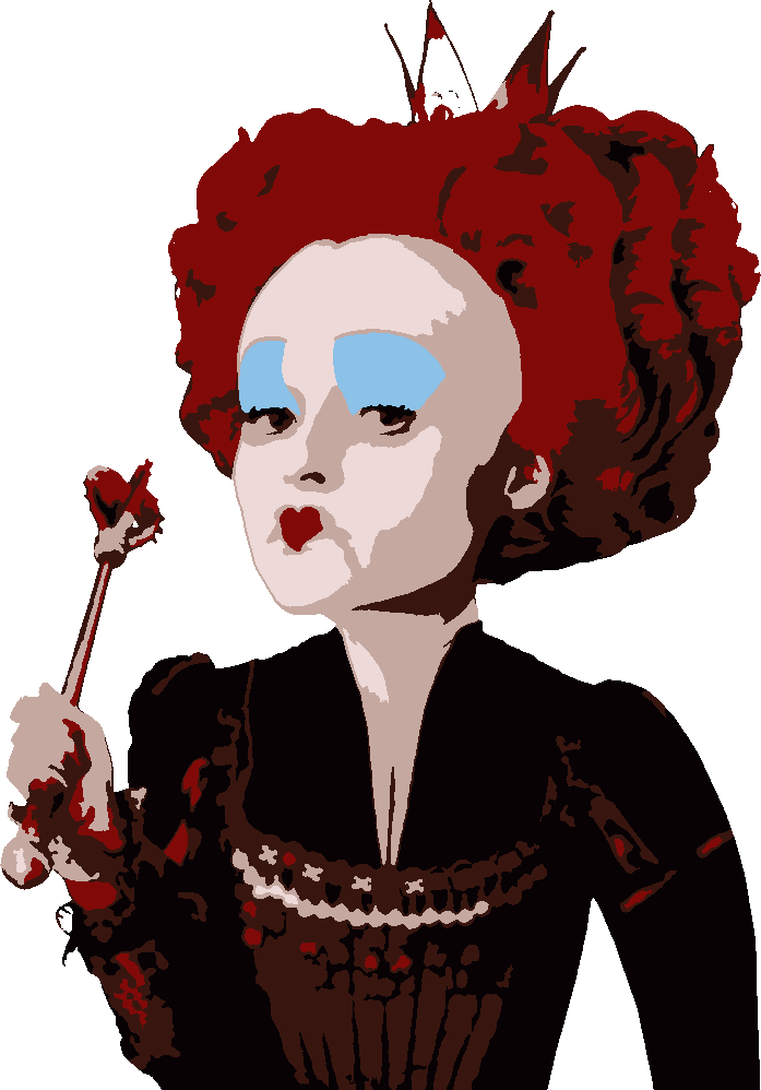 Queen of Hearts stencil, painted in 6 colors