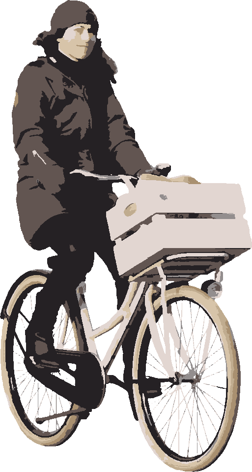 Bike Delivery stencil, painted in 7 colors