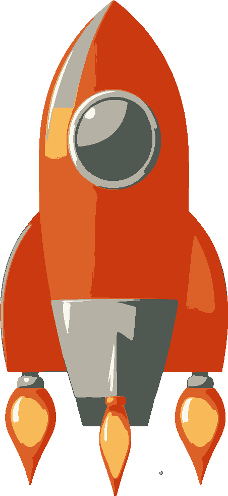 Cute Spaceship stencil, painted in 6 colors