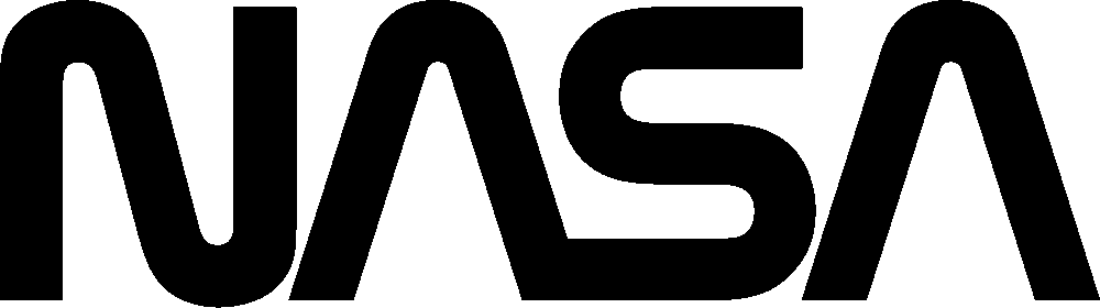 NASA 'worm' logo stencil, painted as a single layer