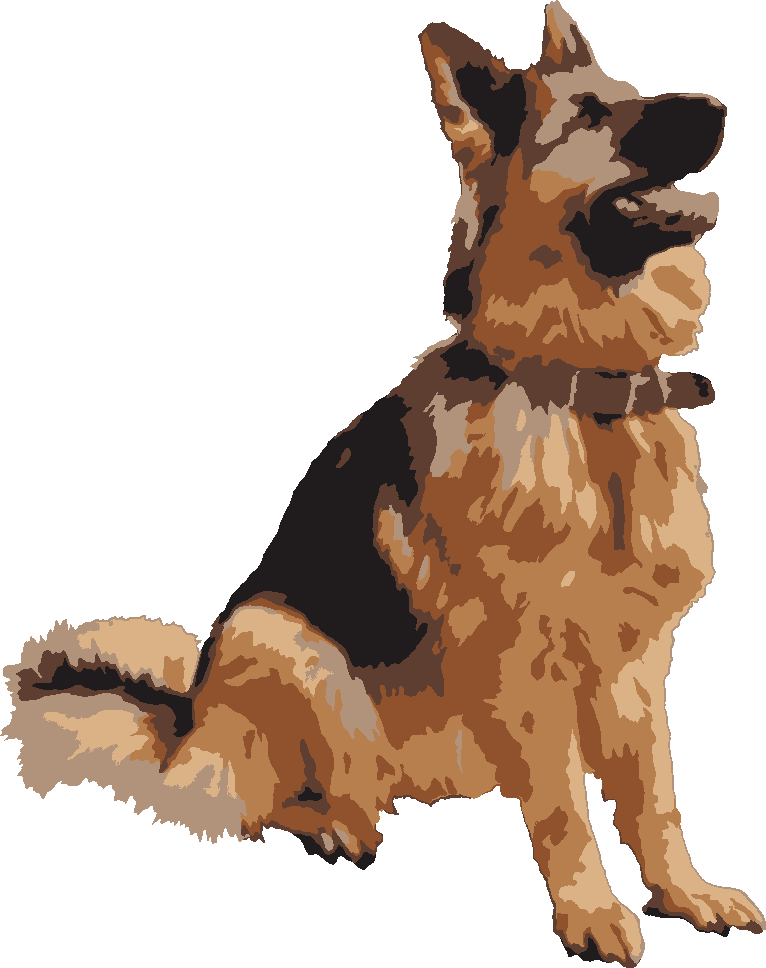German Shepherd stencil, painted in 6 colors