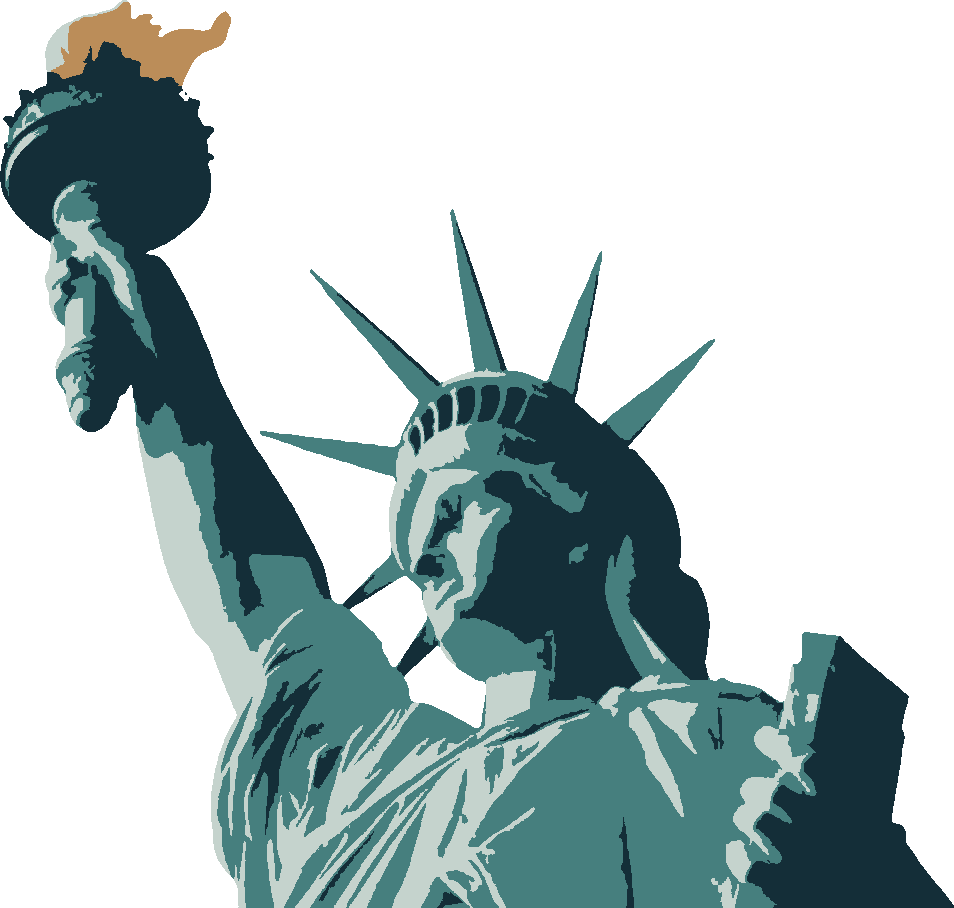 Lady Liberty stencil, painted in 4 colors